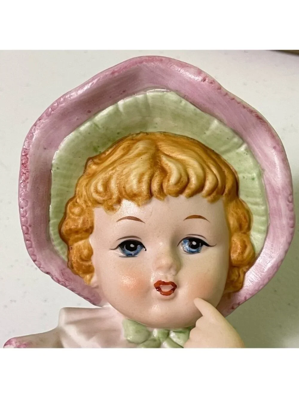 Vintage KPM Porcelain Baby Girl Toddler in Hat Figurine 7